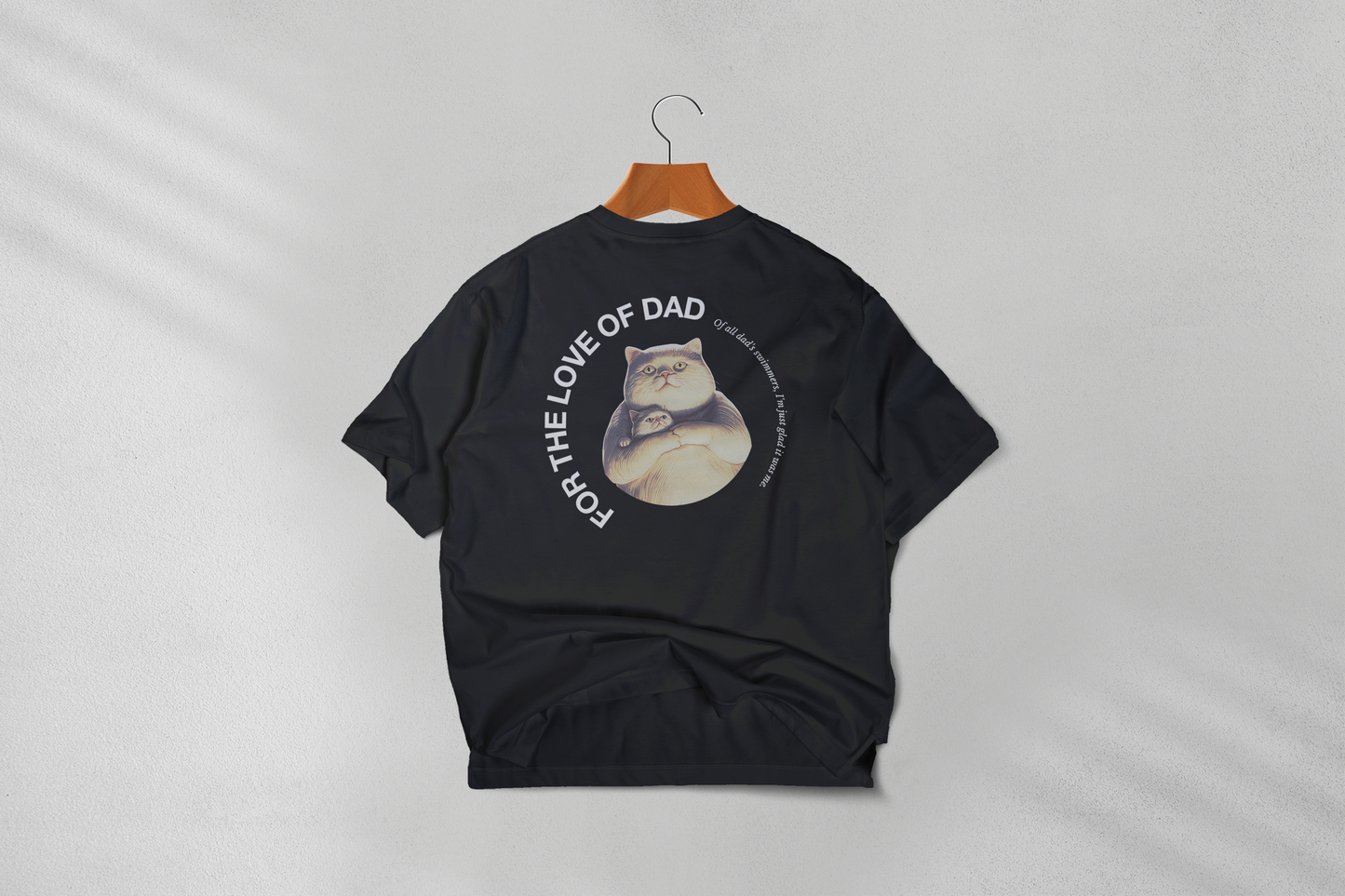 for the love of dad back print tshirt black
Jeffrey and his father graphic circle