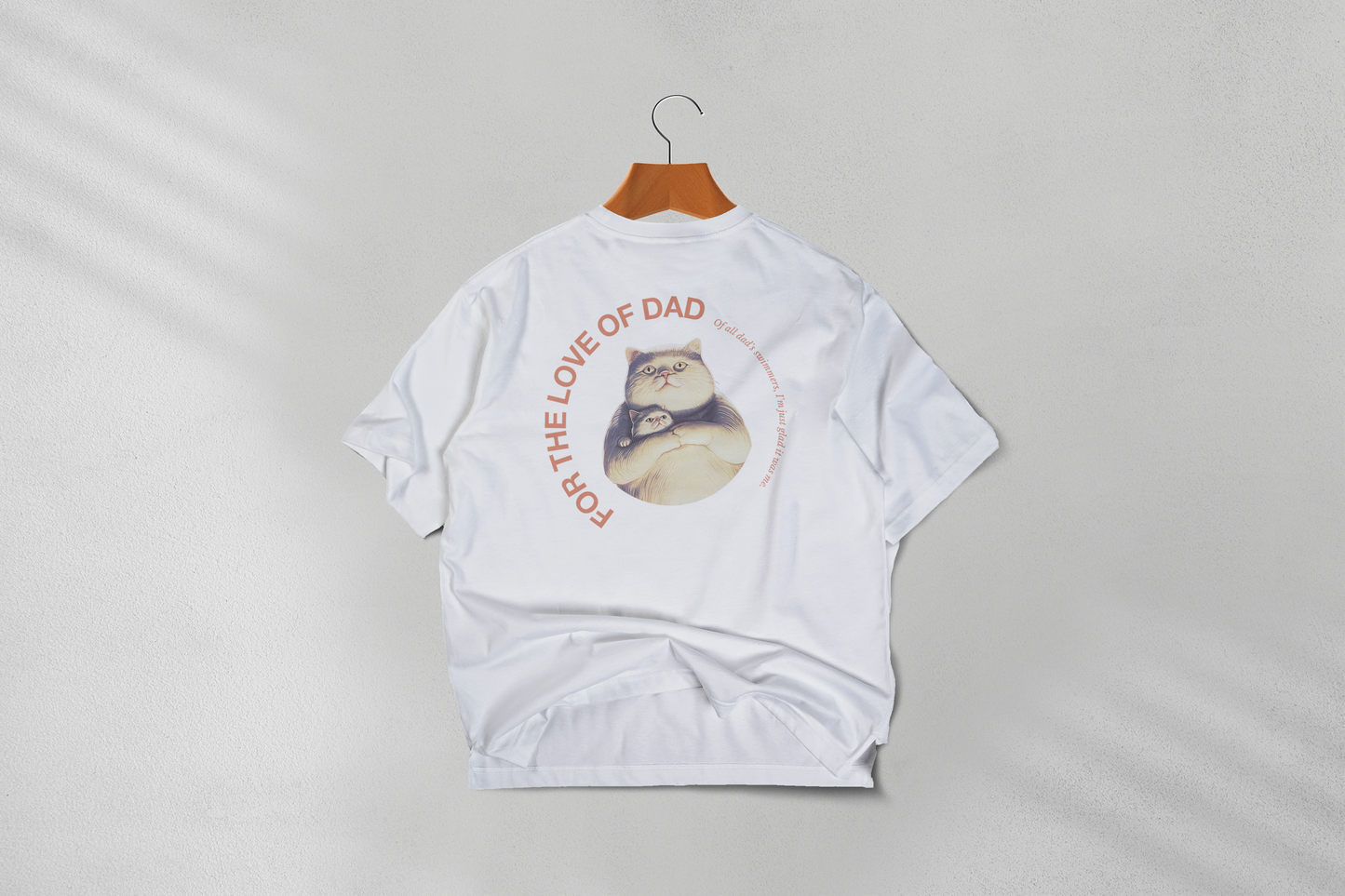for the love of dad back print t-hirt white Jeffrey and his father graphic circle