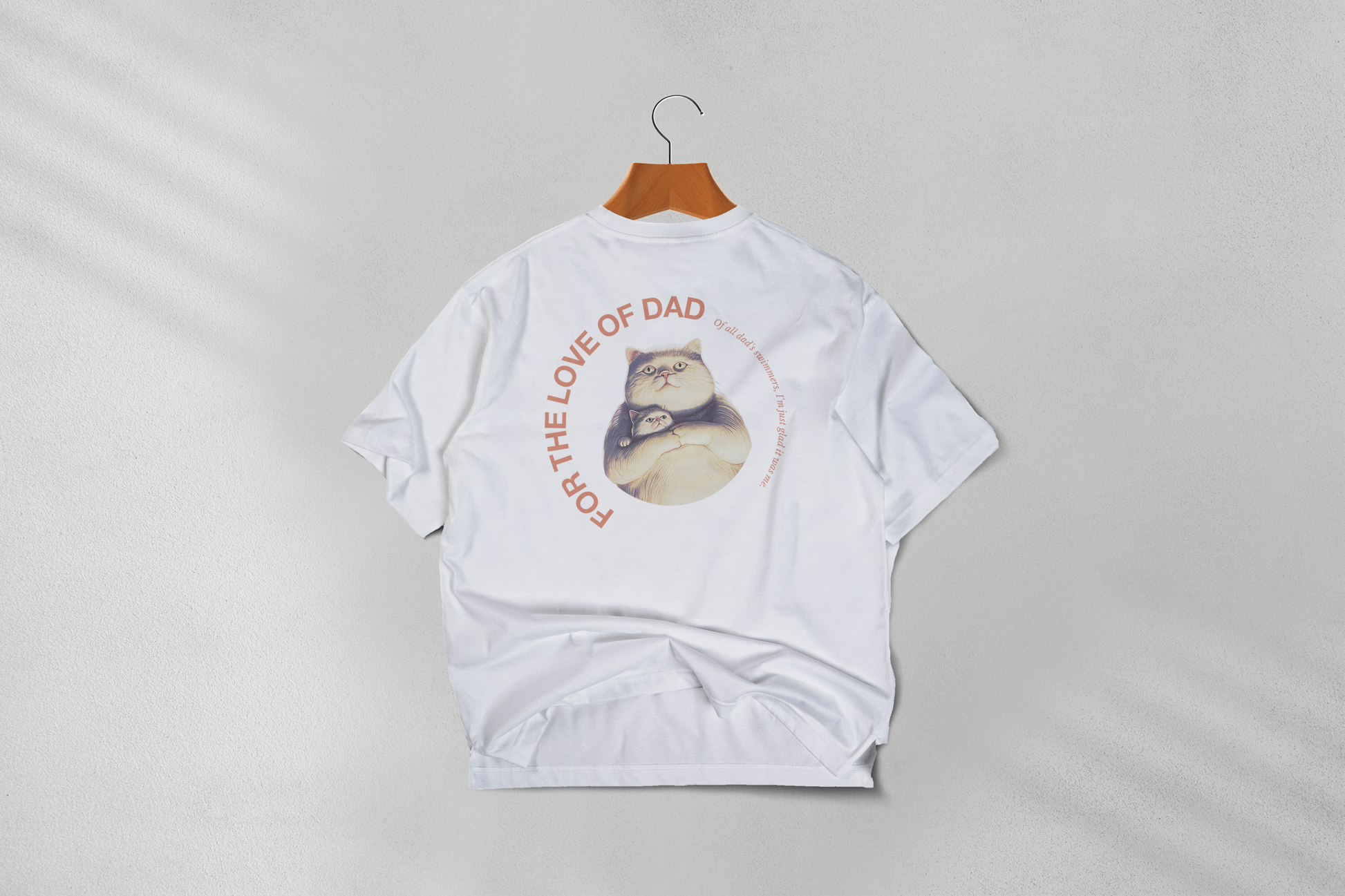 for the love of dad back print t-hirt white Jeffrey and his father graphic circle