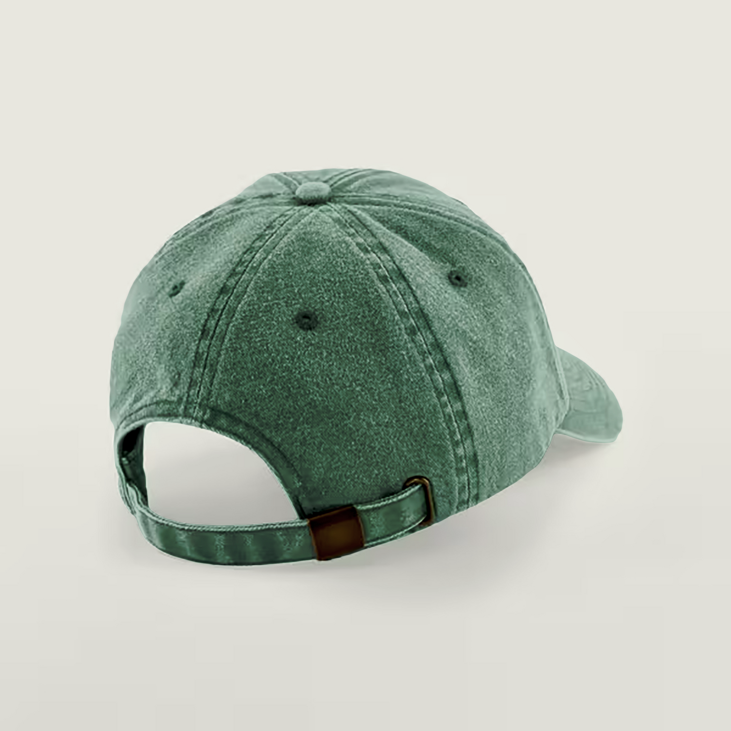 Back view of Geoff & Jeffrey vintage bottle green dad cap